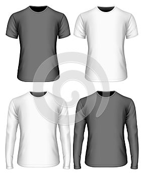 Long-sleeved and short-sleeved variants of t-shirt photo