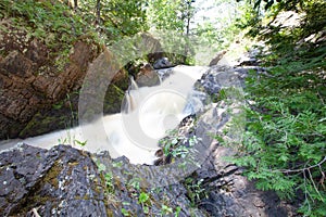 Long Slide Falls, Marinette County, Wisconsin June 2020 on the North Branch Pemebonwon River