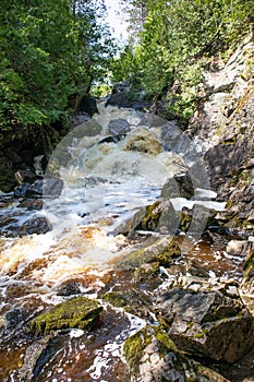 Long Slide Falls, Marinette County, Wisconsin June 2020 on the North Branch Pemebonwon River