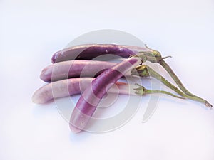 Long small brinjal in isolated white background