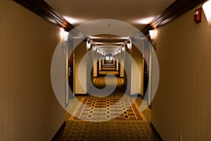 Long spooky hallway, perspective