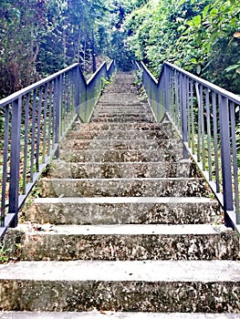 Long staircase on hillslope