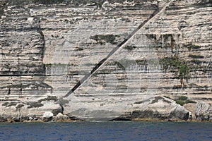 Long stairway on the rock in Bonifacio Town in Corsica