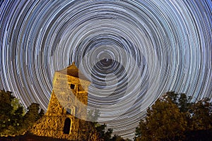 Long stars trails highlighting earth rotation