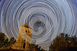 Long stars trails highlighting earth rotation photo