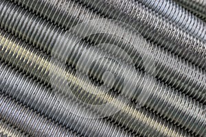 Long steel screws thread background