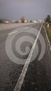 Long Straight Highway Road Low Angle