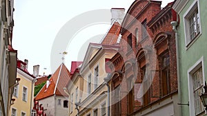 Long Street and Long Leg Gate Tower in Tallinn.