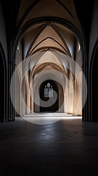 Arched Hallway: Pillars and Light