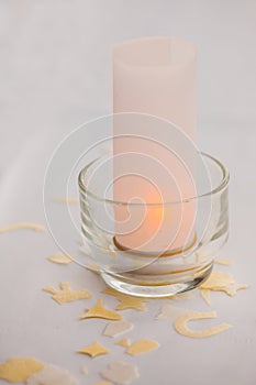 Long table wedding dinner setup.