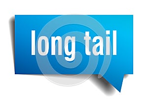 Long tail blue 3d speech bubble