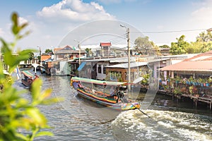 The Long-tail boat at Bangkok yai canal or Khlong Bang Luang Tourist Attraction Thailand, BANGKOK,THAILAND,March 1 2017.