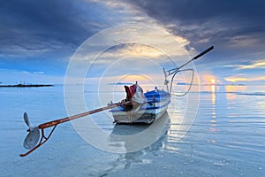 Long tail boat at dawn in Thailand