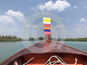 Long-tail boat at the Khuan Tung Ku river