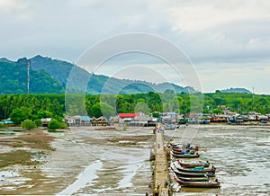 Long tail boat at Libong island