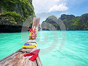 Long Tail Boat in Maya Bay, Ko Phi Phi, Thailand