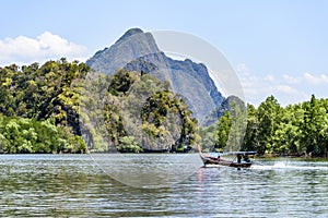 Long-tail boat in Phang-Nga Bay, Thailand