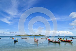 Long tail boat at rawai beach ,phuket Thailand.