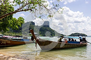 Long tail boatin the Phi Phi islands thailand