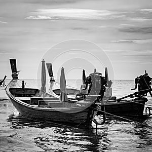 Long-tail boats inshore