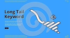 Long tail keyword banner with isometric graph