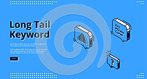 Long tail keyword banner with isometric icons