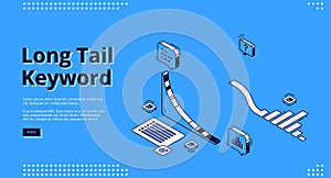 Long tail keyword isometric landing page, banner