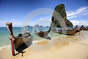 Long tail Railay beach Krabi Thailand