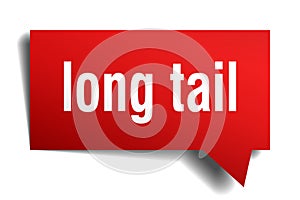 Long tail red 3d speech bubble