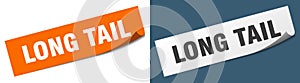 long tail sticker. long tail sign set.