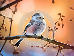 Long tailed tit / Aegithalos Caudatus on a sunny Winter day