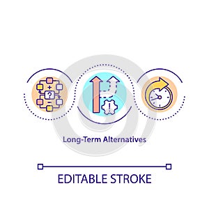 Long-term alternatives concept icon