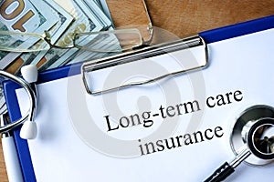 Long-term care insurance form. photo