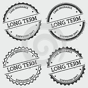 Long term care insurance insignia stamp isolated.