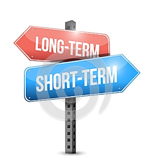 Long-term, short-term road sign illustration photo