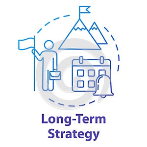 Long-term strategy concept icon. Milestone success. Building goals. Setting clear objective. Successful business. Smart