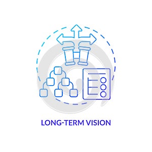 Long-term vision blue gradient concept icon