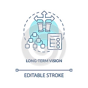 Long-term vision concept turquoise icon