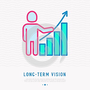 Long-term vision thin line icon