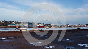 Long time exposure - Boats in low tide, The Salty, Shaldon, Teignmouth, Devon, England