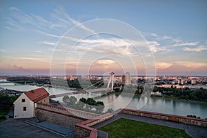 View over bratislava during dawn