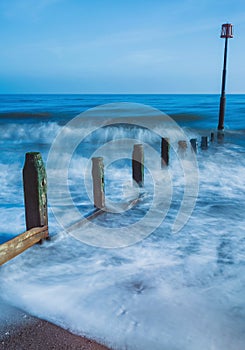 Long time exposure - Teignmouth Beach in Devon in England