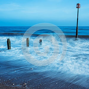 Long time exposure - Teignmouth Beach in Devon in England