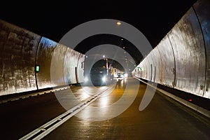 Tunnel for transport inside the mountain photo