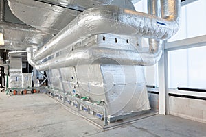 Aeration pipes in a technical room