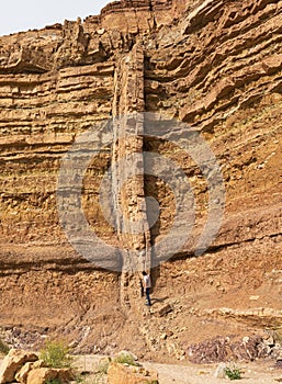 Magmatic Dike in the Makhtesh Ramon Crater in Israel photo