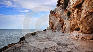 Long walk trough the shore of Albufeira beach