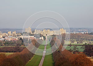 The Long Walk and Windsor Castle in Winter