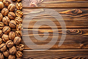 Long Walnut Wood Plank Texture Background