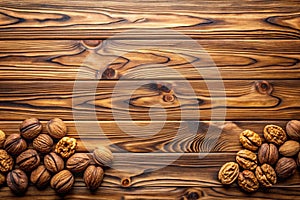 Long Walnut Wood Plank Texture Background